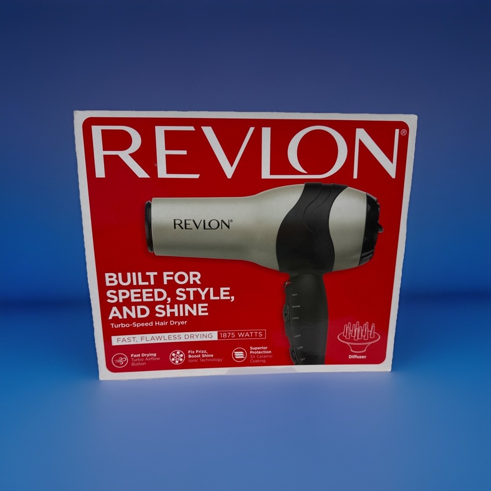 NOB Revlon Ionic Hair Dryer Professional Turbo 2 Speed with Diffuser 1875W